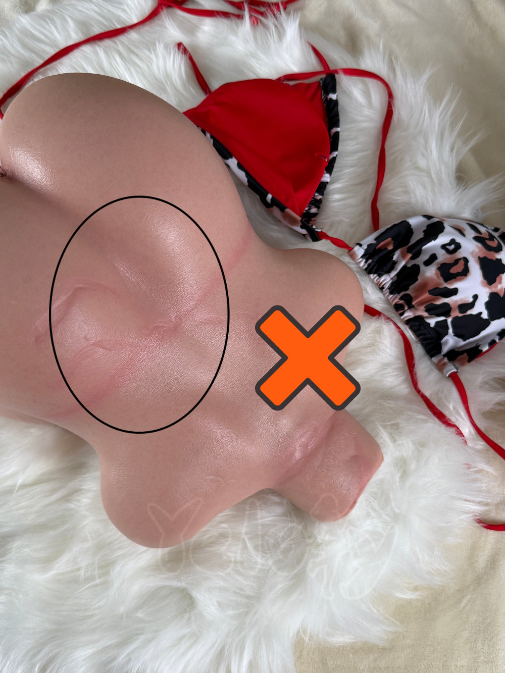 Marks and color fading on the sex doll due to dark clothing