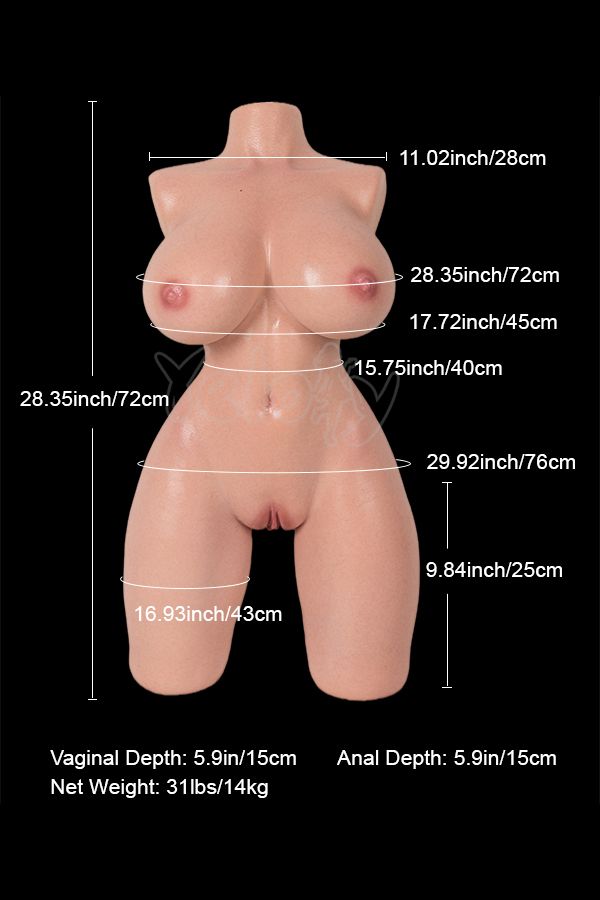 silicone male sex torso
